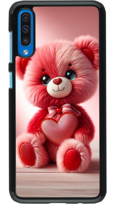 Samsung Galaxy A50 Case Hülle - Valentin 2024 Rosaroter Teddybär