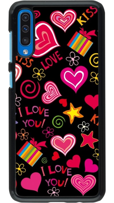 Samsung Galaxy A50 Case Hülle - Valentine 2023 love symbols