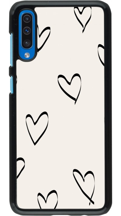 Samsung Galaxy A50 Case Hülle - Valentine 2023 minimalist hearts