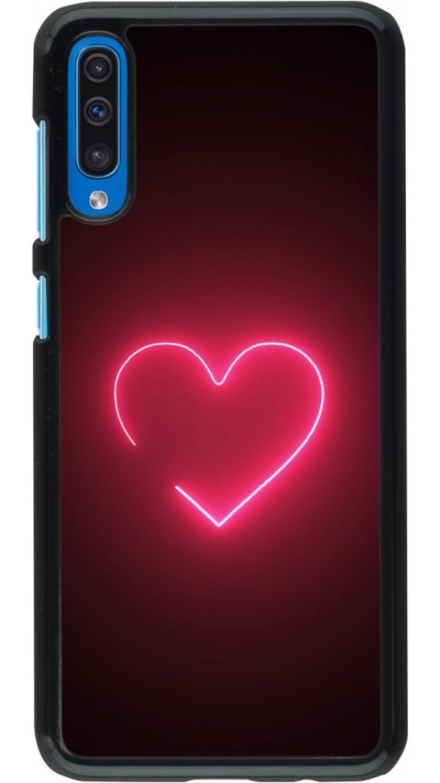 Samsung Galaxy A50 Case Hülle - Valentine 2023 single neon heart