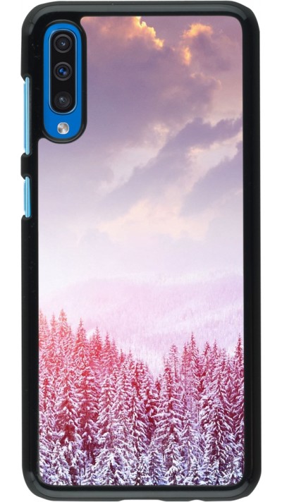 Samsung Galaxy A50 Case Hülle - Winter 22 Pink Forest