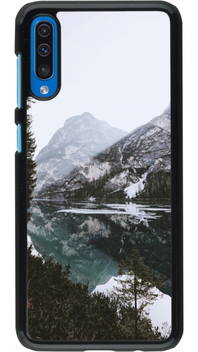 Samsung Galaxy A50 Case Hülle - Winter 22 snowy mountain and lake