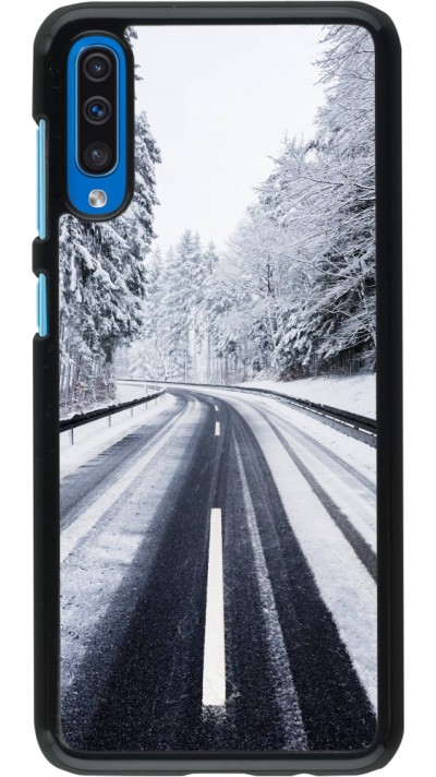 Samsung Galaxy A50 Case Hülle - Winter 22 Snowy Road