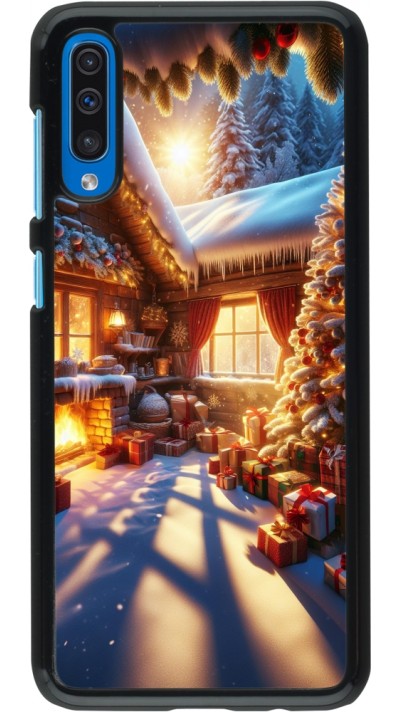 Samsung Galaxy A50 Case Hülle - Weihnachten Chalet Feerie