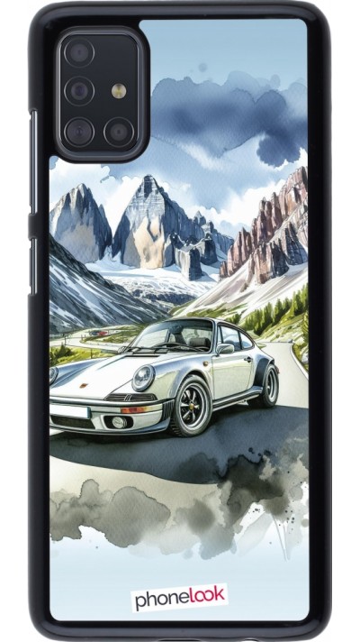 Samsung Galaxy A51 Case Hülle - Porsche 911 Berg Aquarell