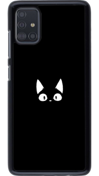Hülle Samsung Galaxy A51 - Funny cat on black