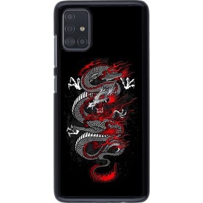 Samsung Galaxy A51 Case Hülle - Japanese style Dragon Tattoo Red Black