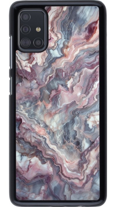 Samsung Galaxy A51 Case Hülle - Violetter silberner Marmor