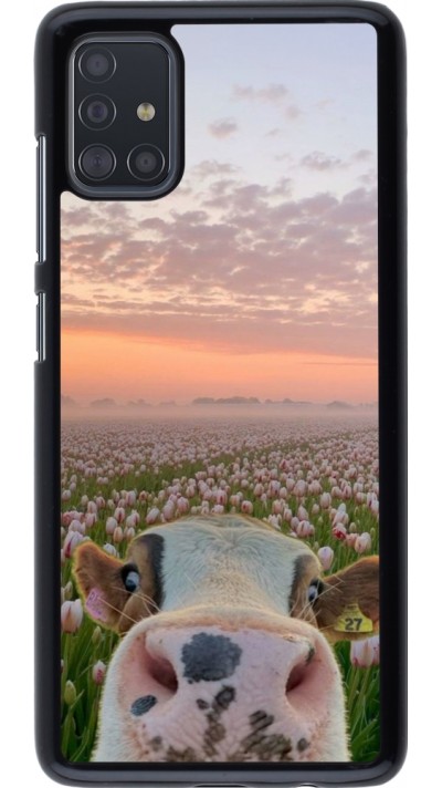 Coque Samsung Galaxy A51 - Cow with tulips Spring 2026