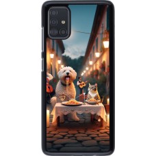 Samsung Galaxy A51 Case Hülle - Valentin 2024 Hund & Katze Kerzenlicht