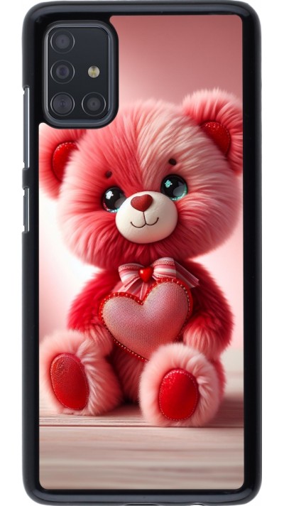 Samsung Galaxy A51 Case Hülle - Valentin 2024 Rosaroter Teddybär
