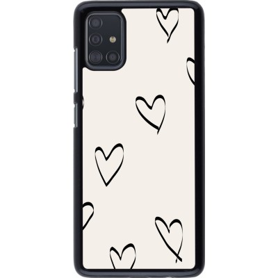 Samsung Galaxy A51 Case Hülle - Valentine 2023 minimalist hearts