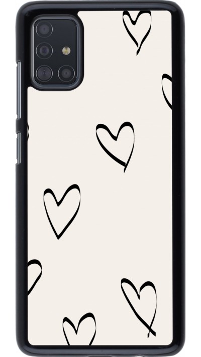 Samsung Galaxy A51 Case Hülle - Valentine 2023 minimalist hearts