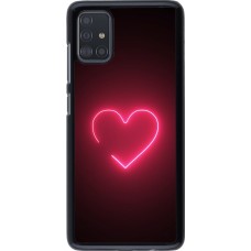Samsung Galaxy A51 Case Hülle - Valentine 2023 single neon heart