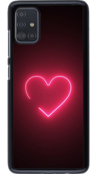 Samsung Galaxy A51 Case Hülle - Valentine 2023 single neon heart