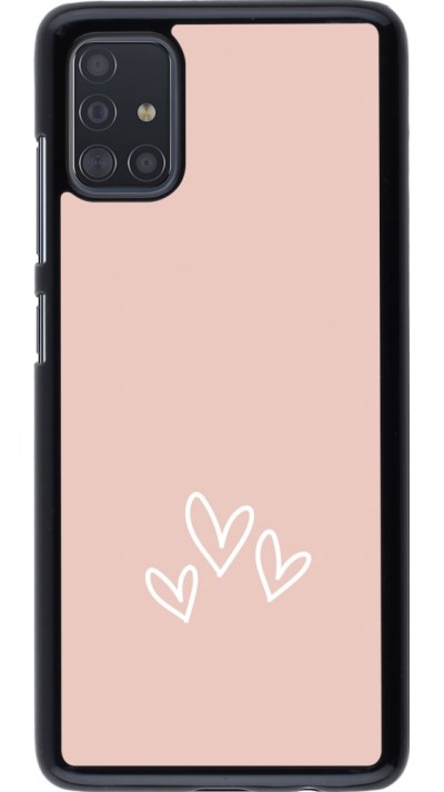 Samsung Galaxy A51 Case Hülle - Valentine 2023 three minimalist hearts