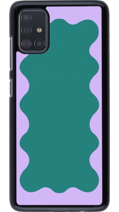 Samsung Galaxy A51 Case Hülle - Wavy Rectangle Green Purple