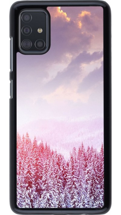 Samsung Galaxy A51 Case Hülle - Winter 22 Pink Forest