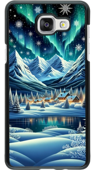 Samsung Galaxy A5 (2016) Case Hülle - Verschneites Bergdorf am See in der Nacht