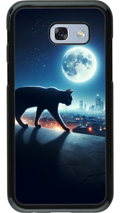 Samsung Galaxy A5 (2017) Case Hülle - Schwarze Katze unter dem Vollmond