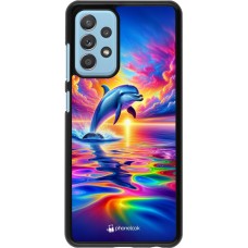 Samsung Galaxy A52 Case Hülle - Glücklicher Regenbogen-Delfin