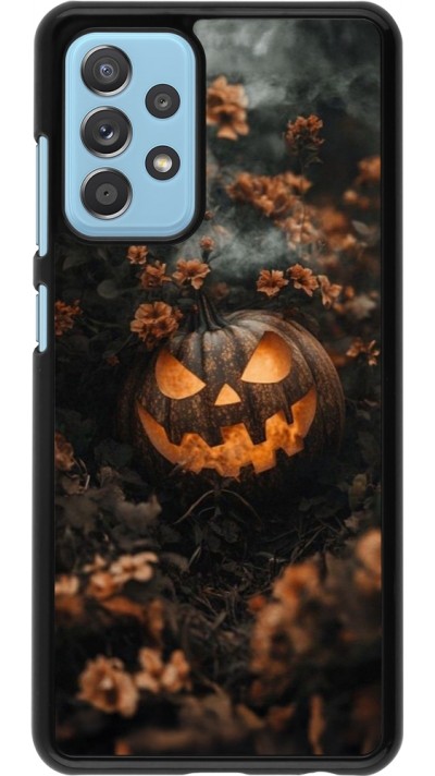 Samsung Galaxy A52 Case Hülle - Halloween 2025 Pumpkin with flowers
