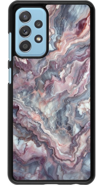 Samsung Galaxy A52 Case Hülle - Violetter silberner Marmor