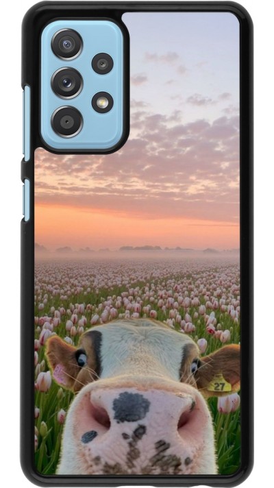 Samsung Galaxy A52 Case Hülle - Cow with tulips Spring 2026