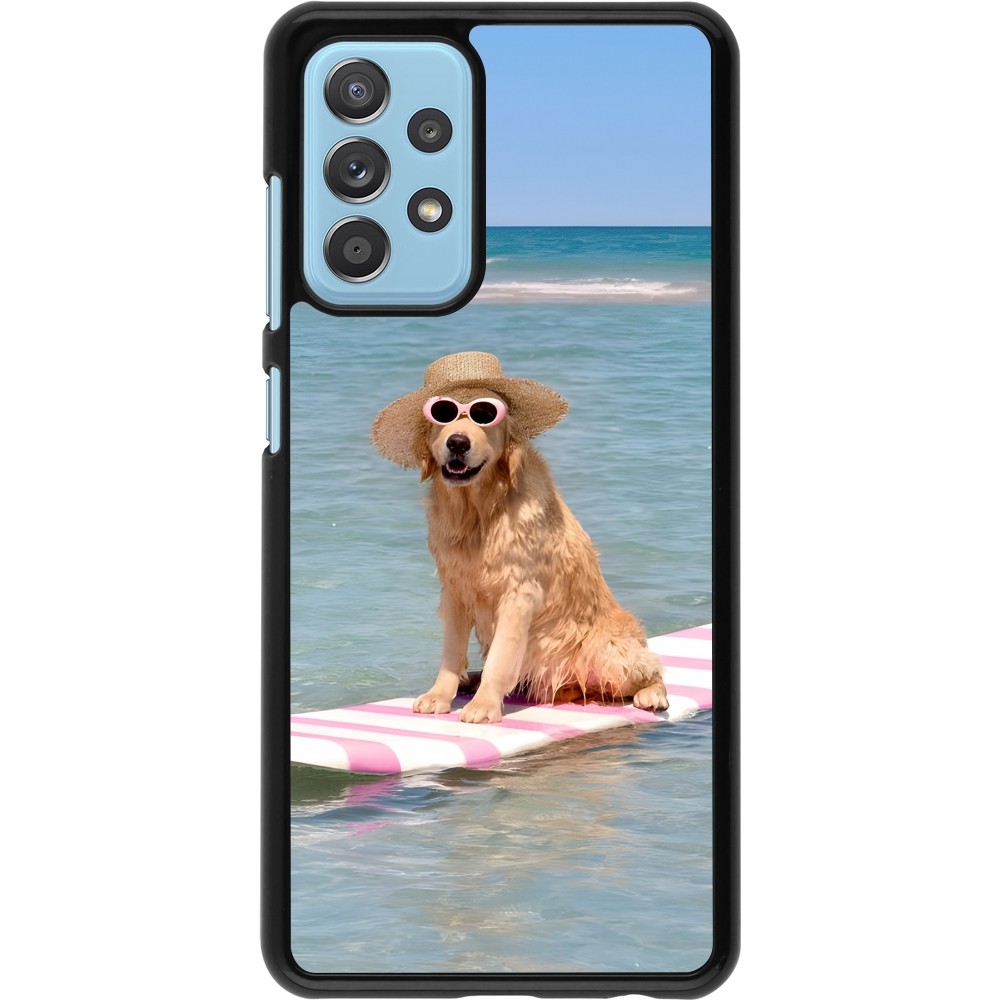 Samsung Galaxy A52 Case Hülle - Summer Dog on Paddle