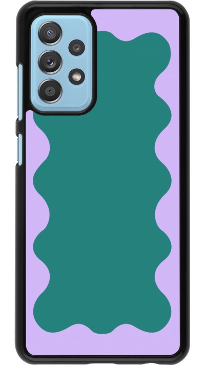 Samsung Galaxy A52 Case Hülle - Wavy Rectangle Green Purple