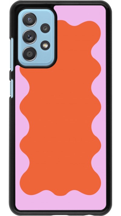 Samsung Galaxy A52 Case Hülle - Wavy Rectangle Orange Pink