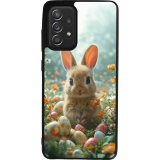 Samsung Galaxy A52 Case Hülle - Silikon schwarz Easter 2026 Rabbit in the garden