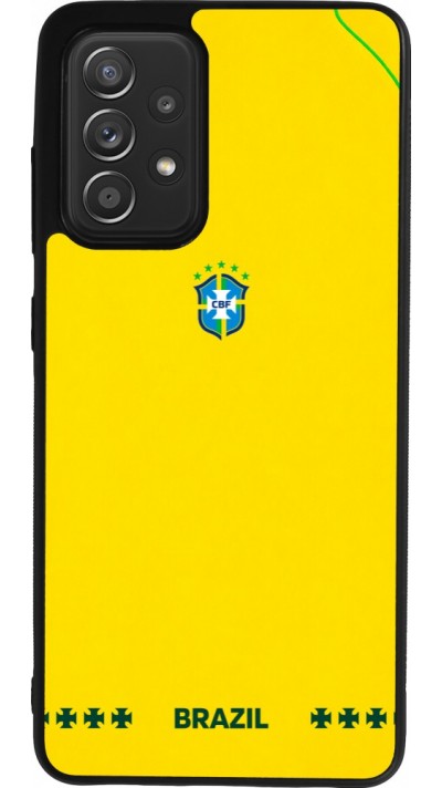 Samsung Galaxy A52 Case Hülle - Silikon schwarz Brasilien 2026 personalisierbares Fussballtrikot