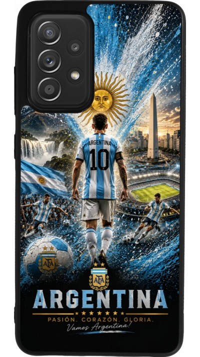 Samsung Galaxy A52 Case Hülle - Silikon schwarz Fussball Argentinien splash 2026