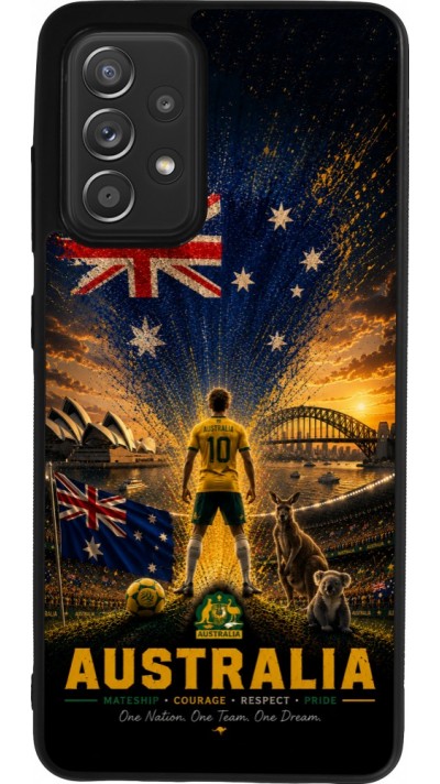 Samsung Galaxy A52 Case Hülle - Silikon schwarz Fussball Australien splash 2026