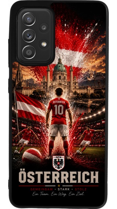 Samsung Galaxy A52 Case Hülle - Silikon schwarz Fussball Österreich splash 2026