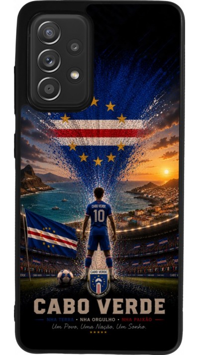 Samsung Galaxy A52 Case Hülle - Silikon schwarz Fussball Kap Verde splash 2026
