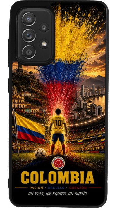 Samsung Galaxy A52 Case Hülle - Silikon schwarz Fussball Kolumbien splash 2026