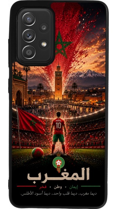 Samsung Galaxy A52 Case Hülle - Silikon schwarz Fussball Marokko splash 2026