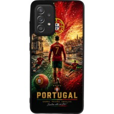 Samsung Galaxy A52 Case Hülle - Silikon schwarz Fussball Portugal splash 2026