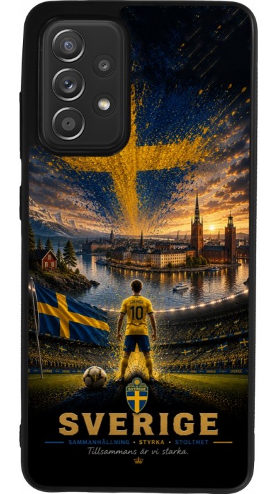 Samsung Galaxy A52 Case Hülle - Silikon schwarz Fussball Schweden splash 2026