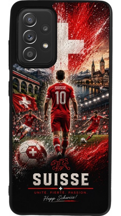 Samsung Galaxy A52 Case Hülle - Silikon schwarz Fussball Suisse splash 2026