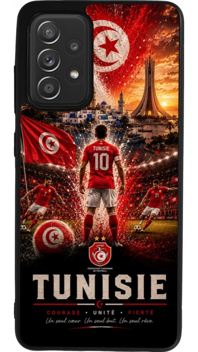 Samsung Galaxy A52 Case Hülle - Silikon schwarz Fussball Tunesien splash 2026
