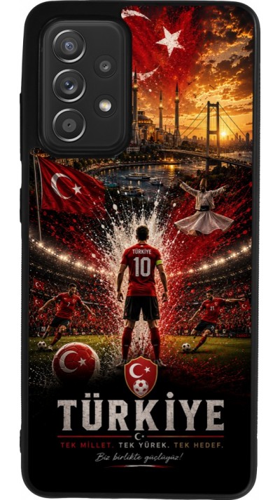 Samsung Galaxy A52 Case Hülle - Silikon schwarz Fussball Türkei splash 2026