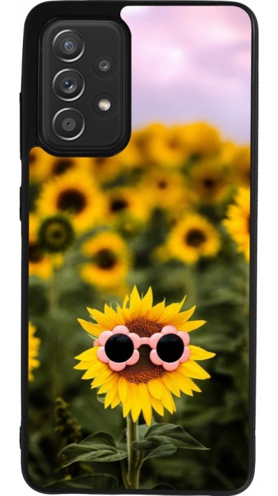 Coque Samsung Galaxy A52 - Silicone rigide noir Sunflower with glasses Spring 2026
