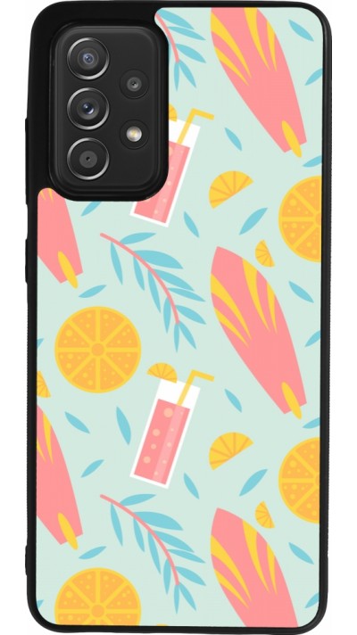 Coque Samsung Galaxy A52 - Silicone rigide noir Summer 2025 Pattern citron