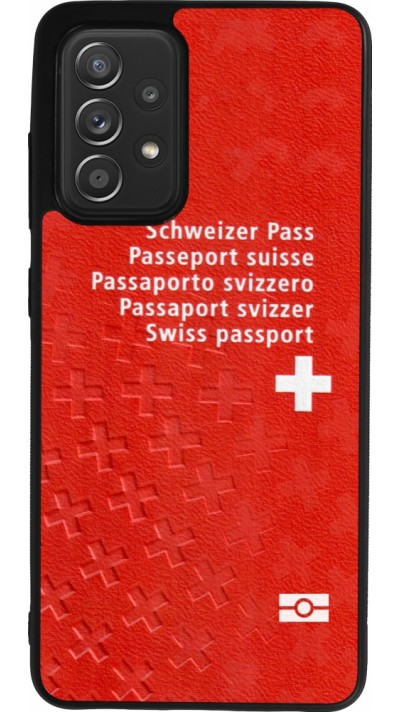 Coque Samsung Galaxy A52 - Silicone rigide noir Swiss Passport