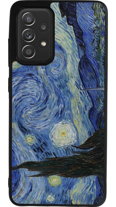 Coque Samsung Galaxy A52 - Silicone rigide noir Tableau art - La Nuit étoilée - Van Gogh