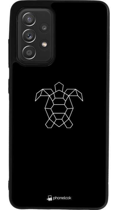 Coque Samsung Galaxy A52 - Silicone rigide noir Turtles lines on black