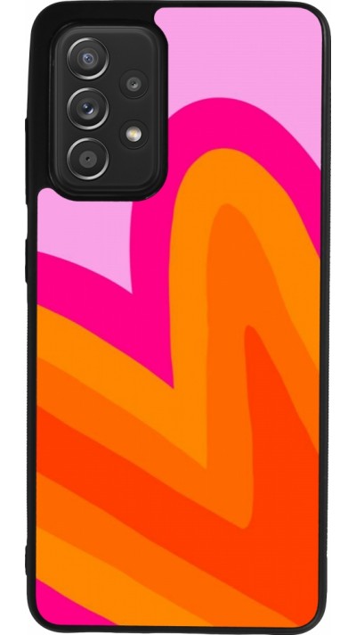 Samsung Galaxy A52 Case Hülle - Silikon schwarz Valentine 2024 heart gradient